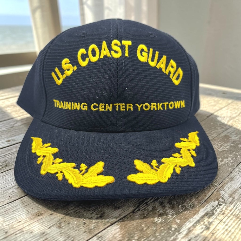 Scrambled Eggs Vintage Snapback Hat Navy Blue USCG Yorktown Training Coast Gaurd